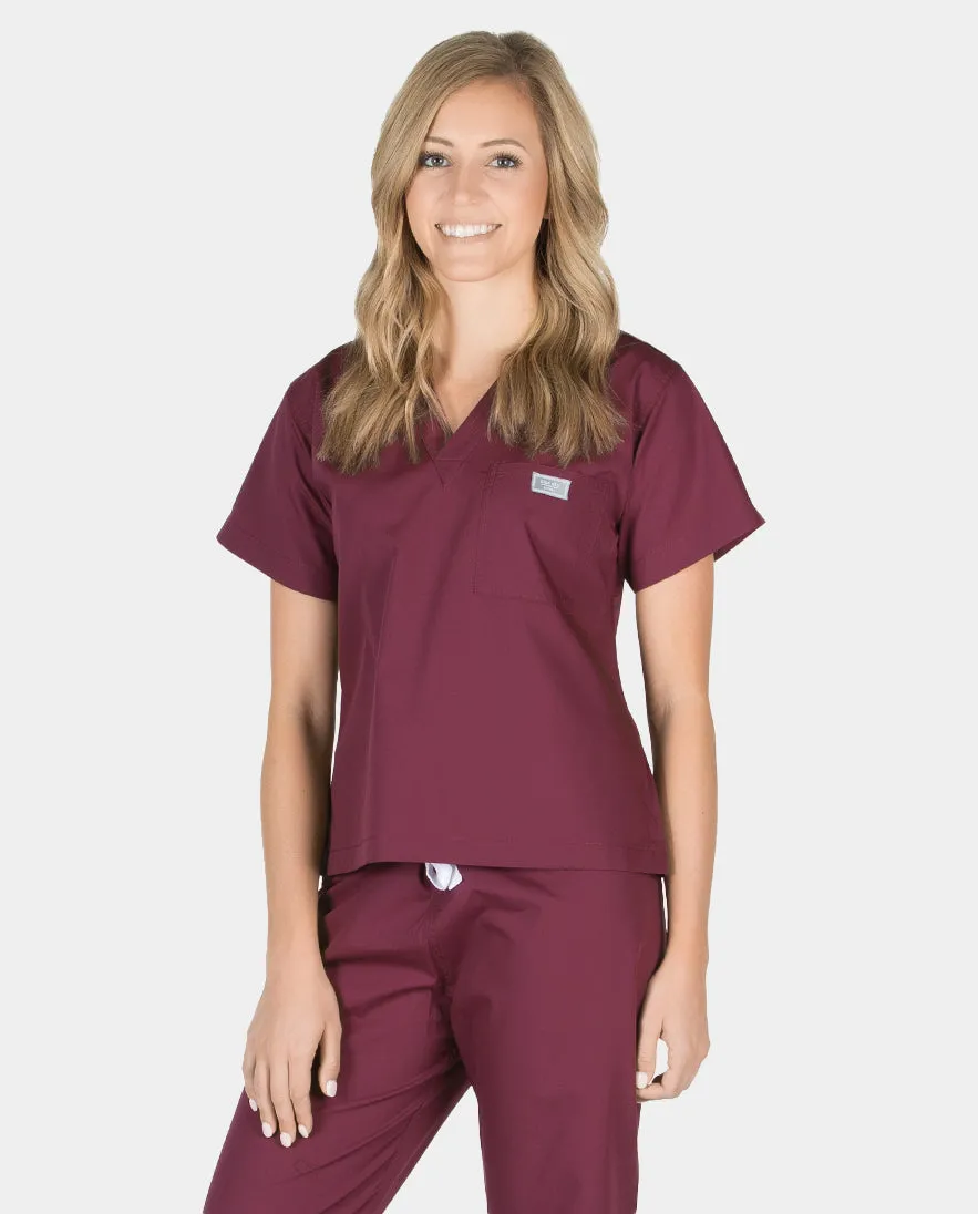 Petite Grey Label Simple Scrub Top