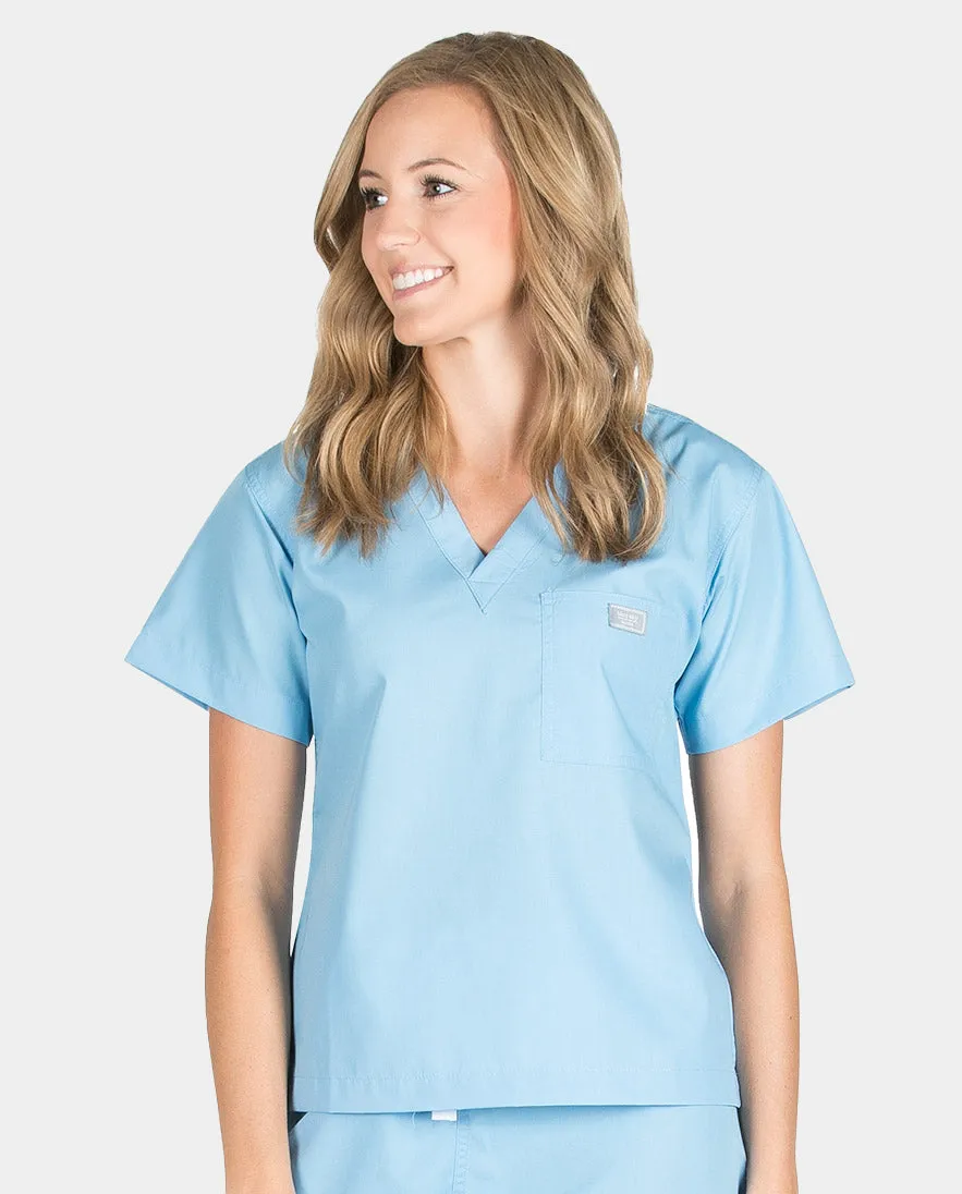 Petite Grey Label Simple Scrub Top