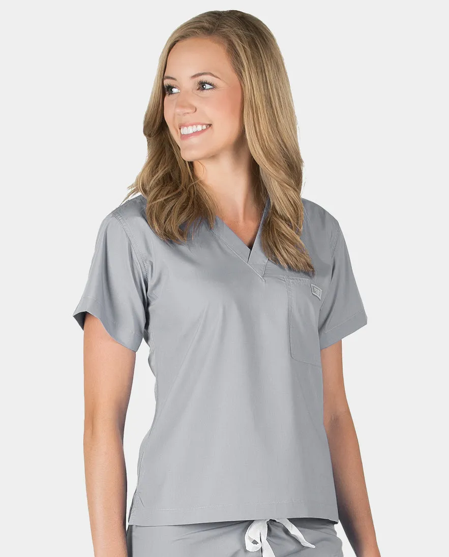 Petite Grey Label Simple Scrub Top