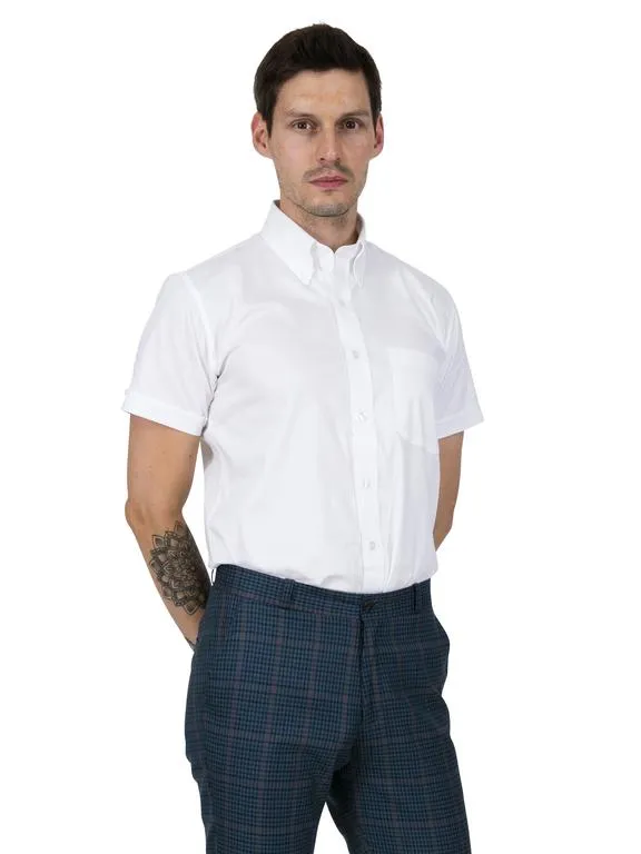 Relco White Short Sleeve Oxford Shirt