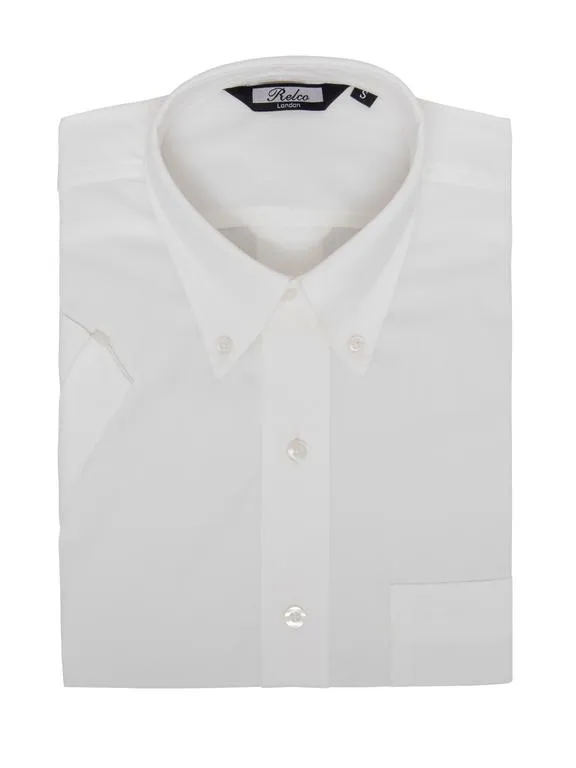 Relco White Short Sleeve Oxford Shirt