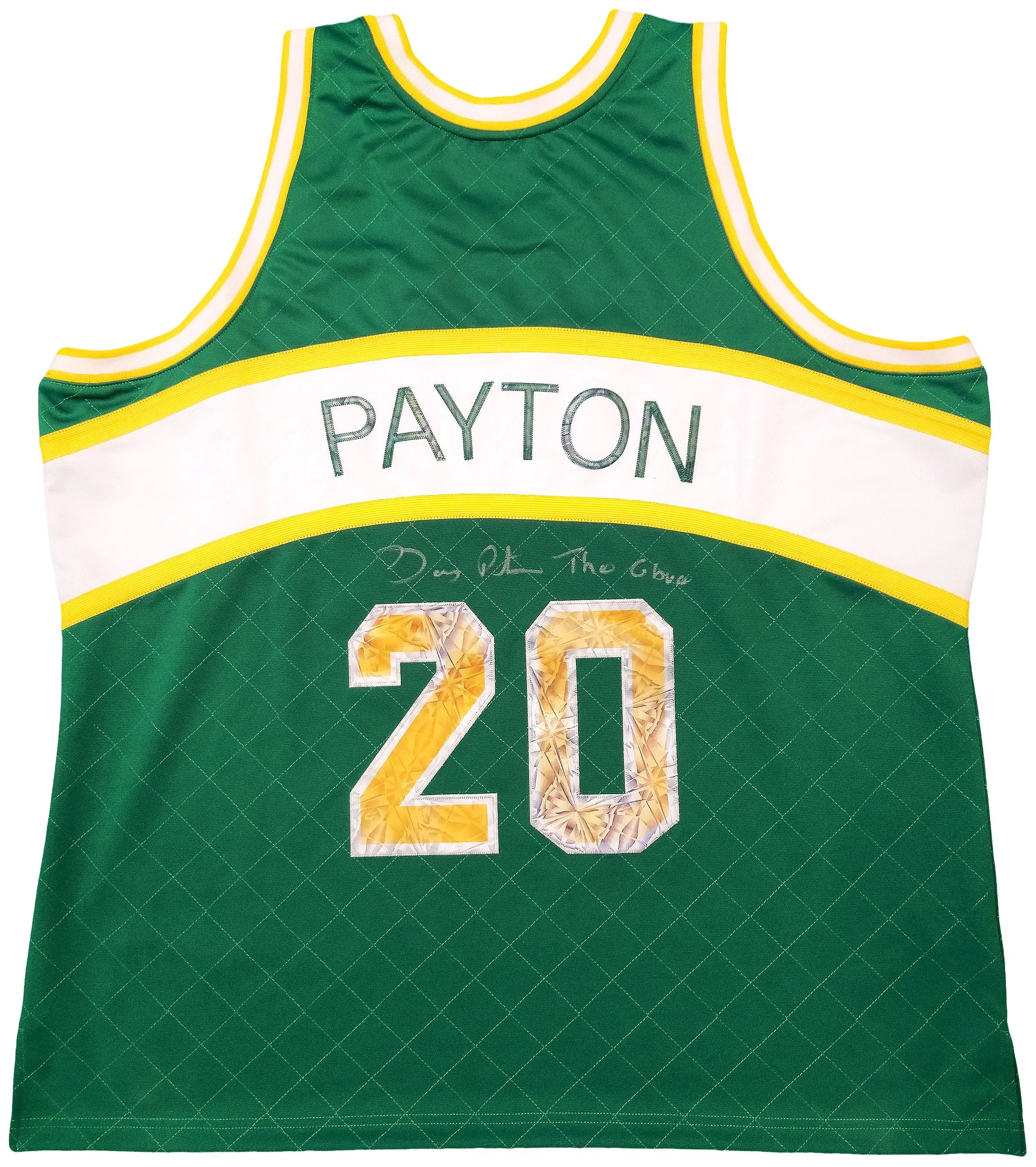 Seattle Supersonics Gary Payton Autographed Green Authentic Mitchell & Ness Hardwood Classics Swingman Jersey NBA Top 75 Size XXXL "The Glove" Beckett BAS QR Stock #203423