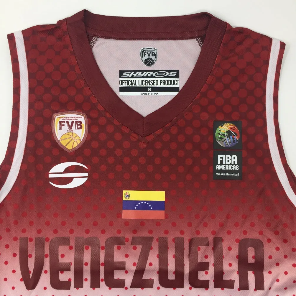 Skyros Camiseta de Basketball de Venezuela Mundial China 2019 para hombres