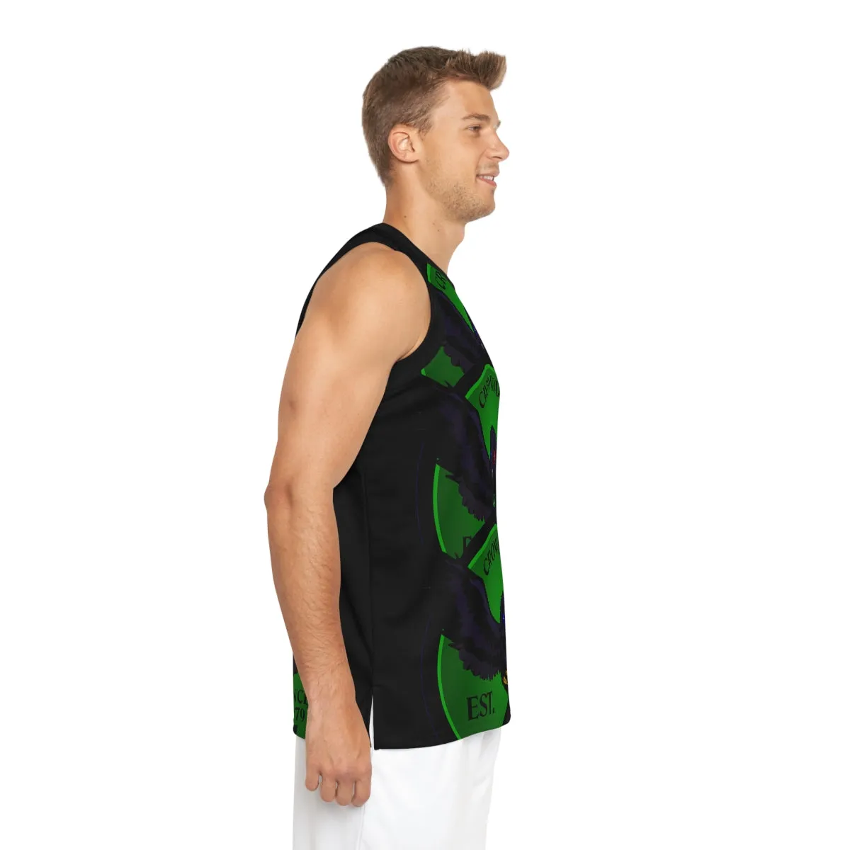 Special Edition Crowgodshi Designer Basketball Jersey, GREEN LOGO