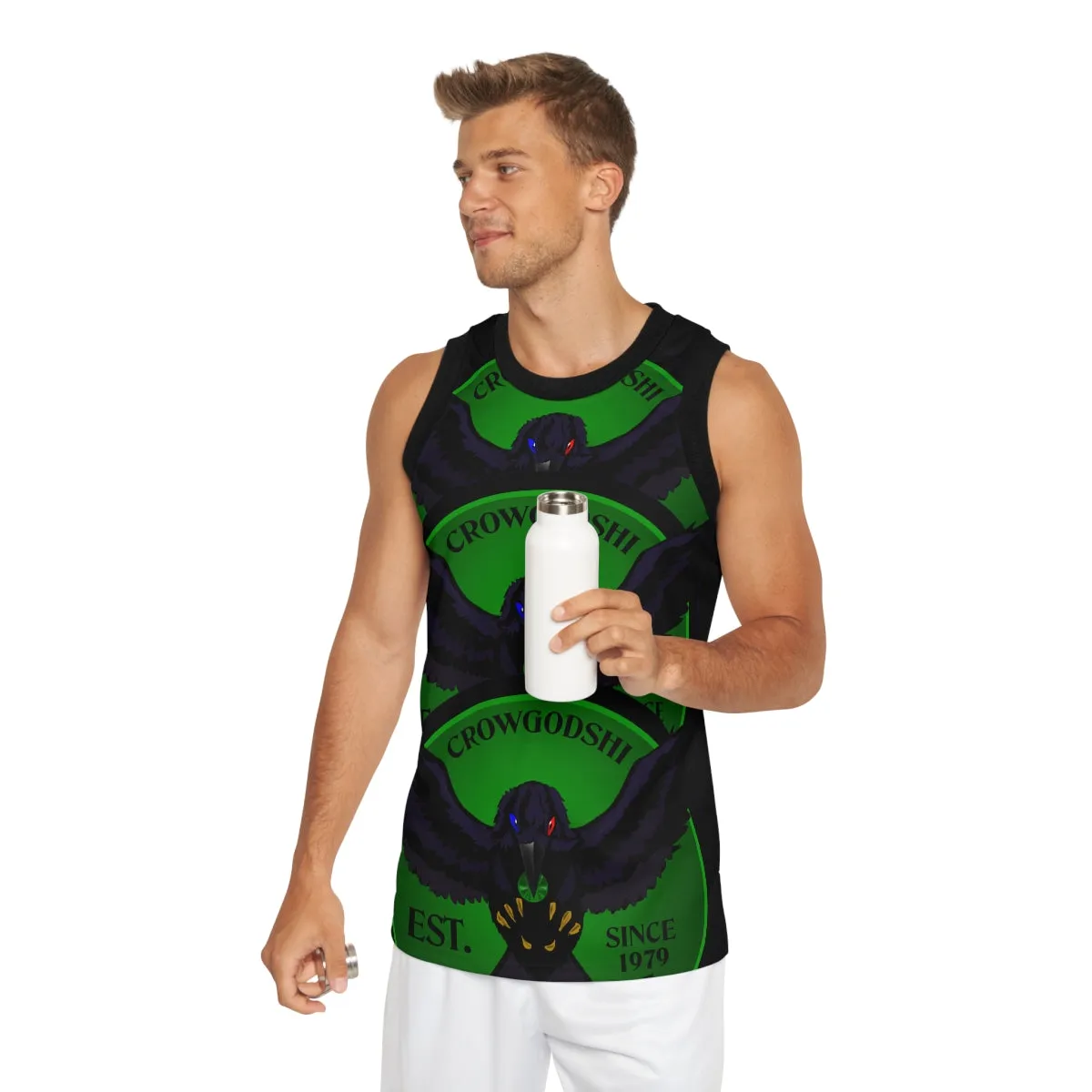 Special Edition Crowgodshi Designer Basketball Jersey, GREEN LOGO