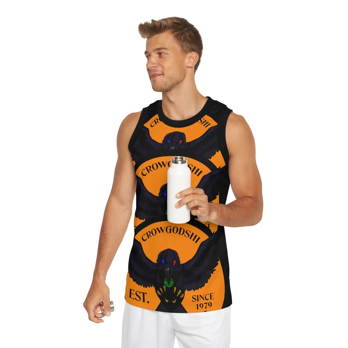 Special Edition Crowgodshi Designer Basketball Jersey, ORANGE LOGO