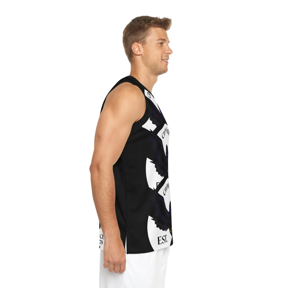 Special Edition Crowgodshi Designer Basketball Jersey, WHITE LOGO