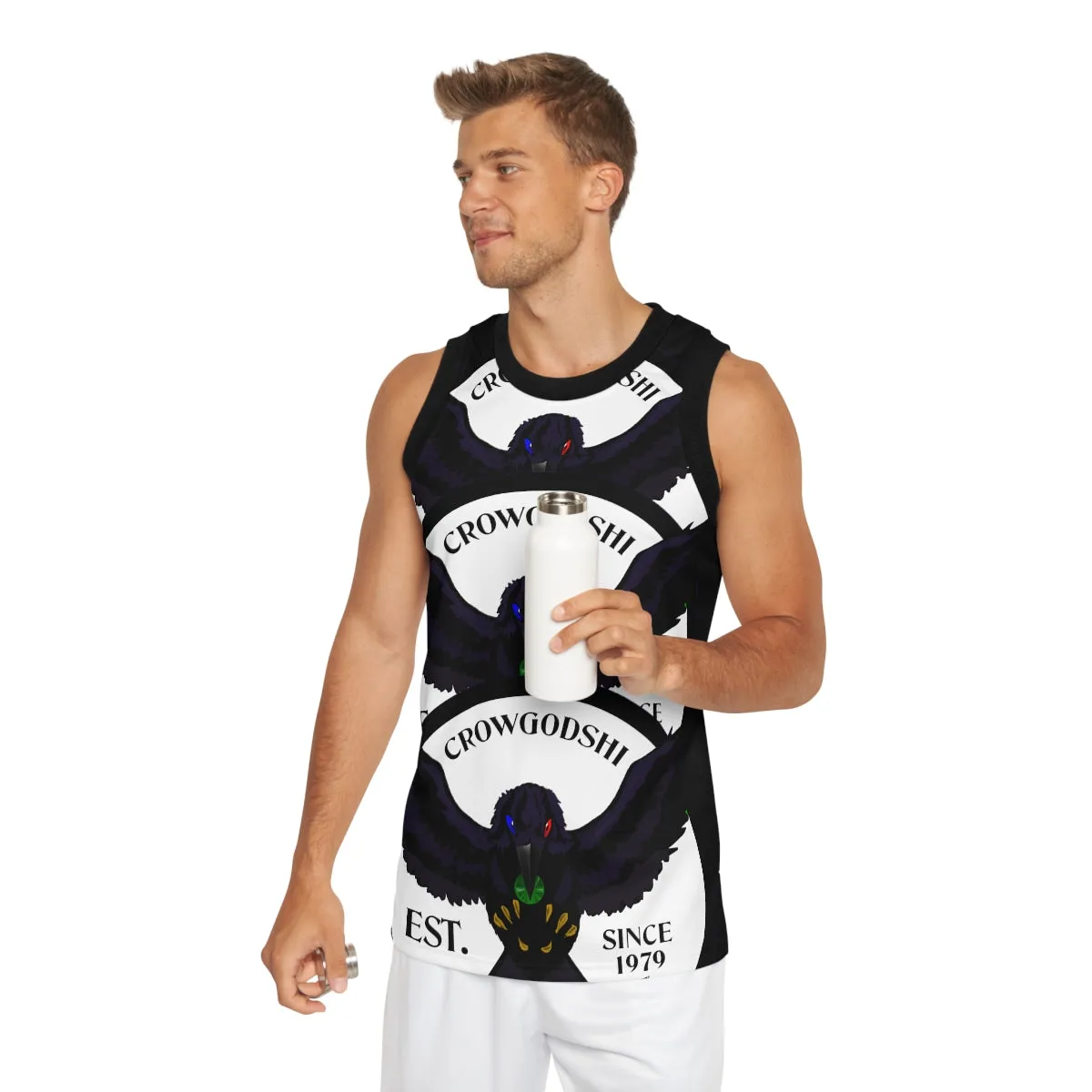 Special Edition Crowgodshi Designer Basketball Jersey, WHITE LOGO