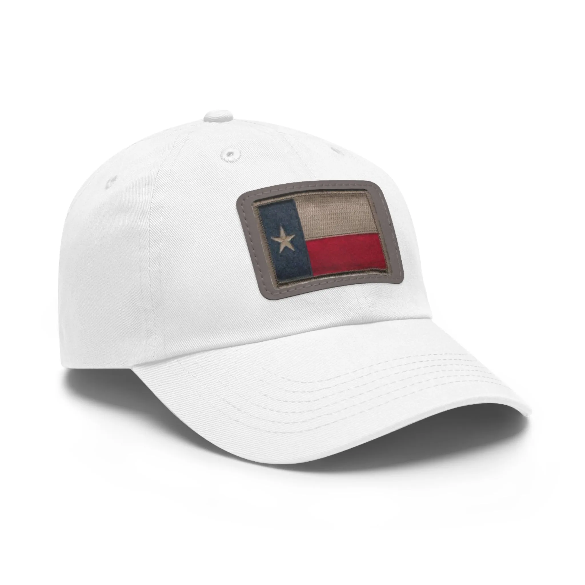 Texas Flag Dad Hat with Leather Patch (Rectangle)