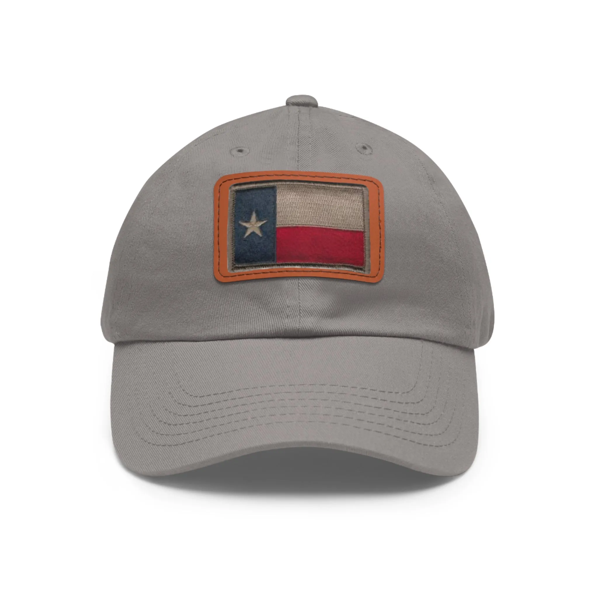 Texas Flag Dad Hat with Leather Patch (Rectangle)