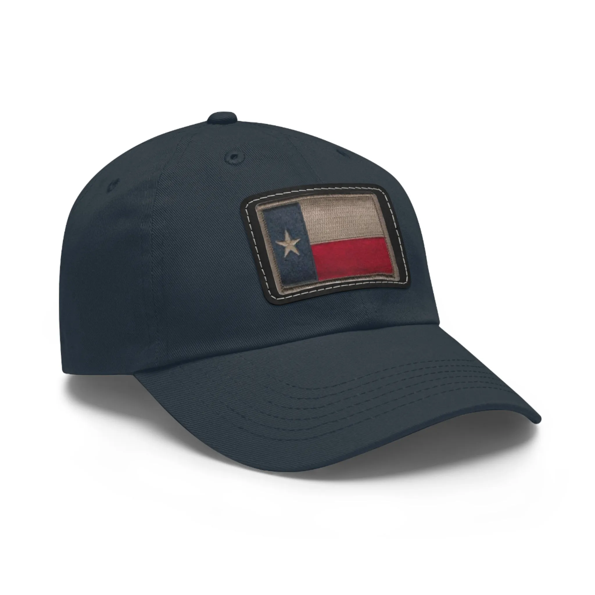 Texas Flag Dad Hat with Leather Patch (Rectangle)