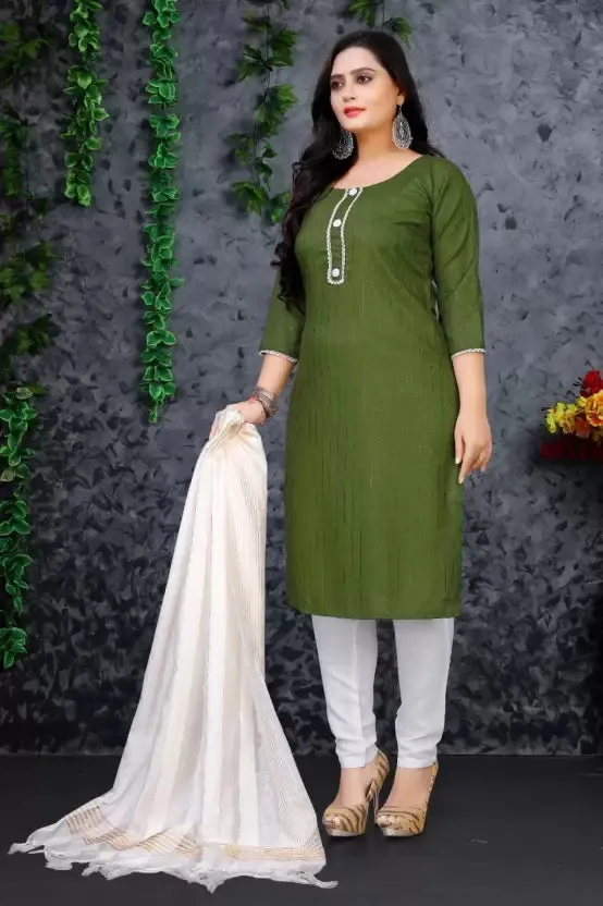 Traditional Ethnic Dark Green Color Cotton Salwar Suit