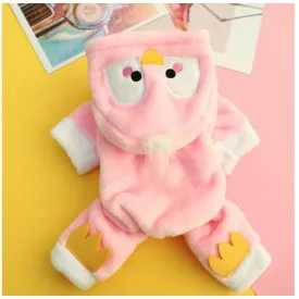 Warm Fleece Pink Chick Pet Pajamas